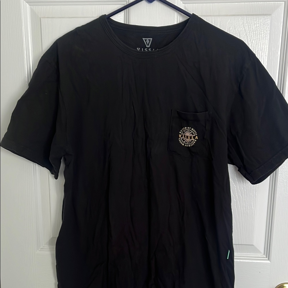 VISSLA Black Short Sleeve Tee Classic Crew Neck